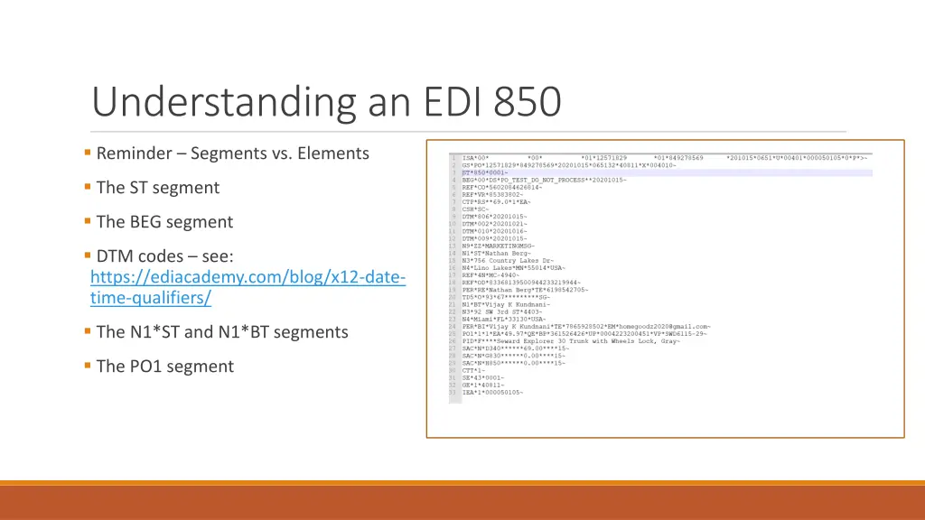 understanding an edi 850