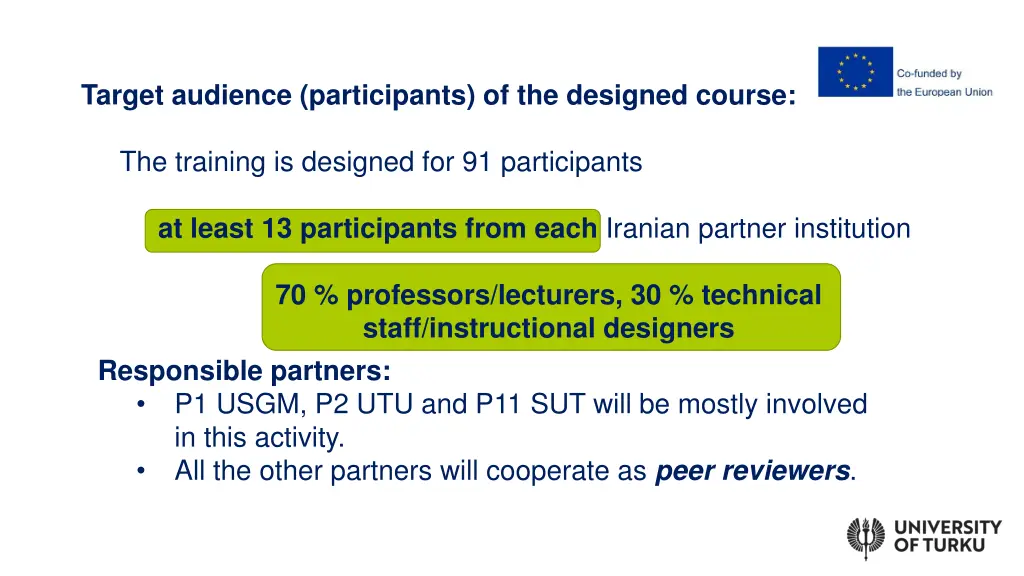 target audience participants of the designed