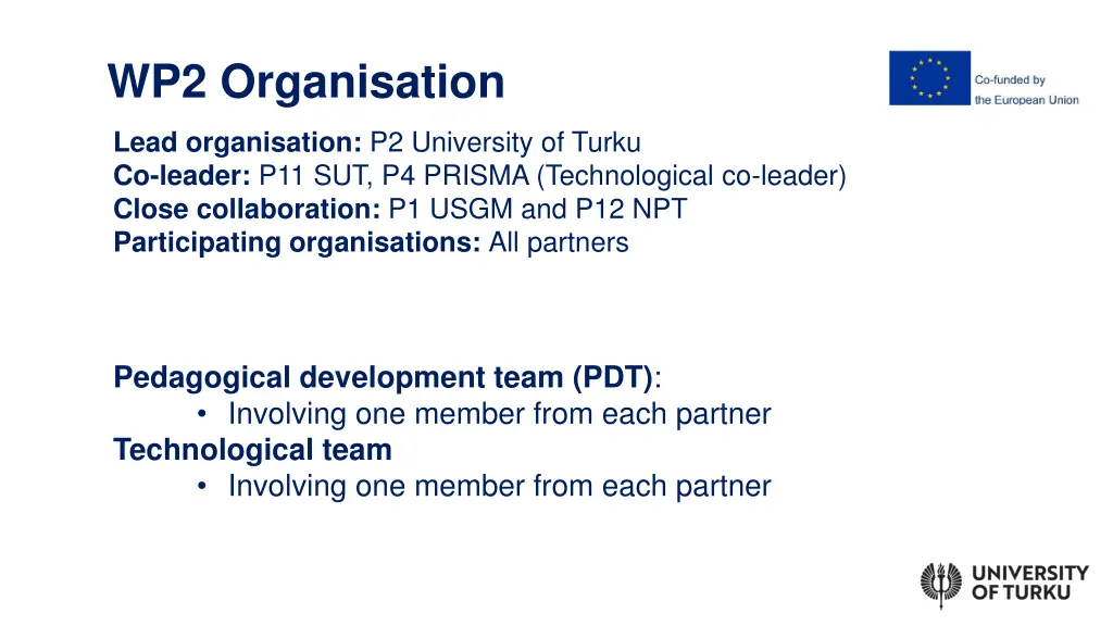 wp2 organisation