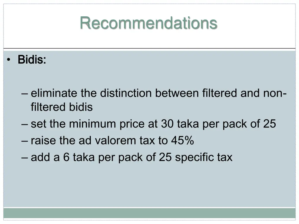 recommendations 1