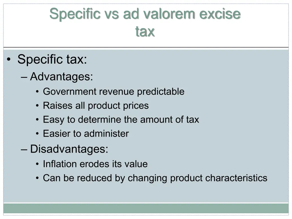 specific vs ad valorem excise tax 1