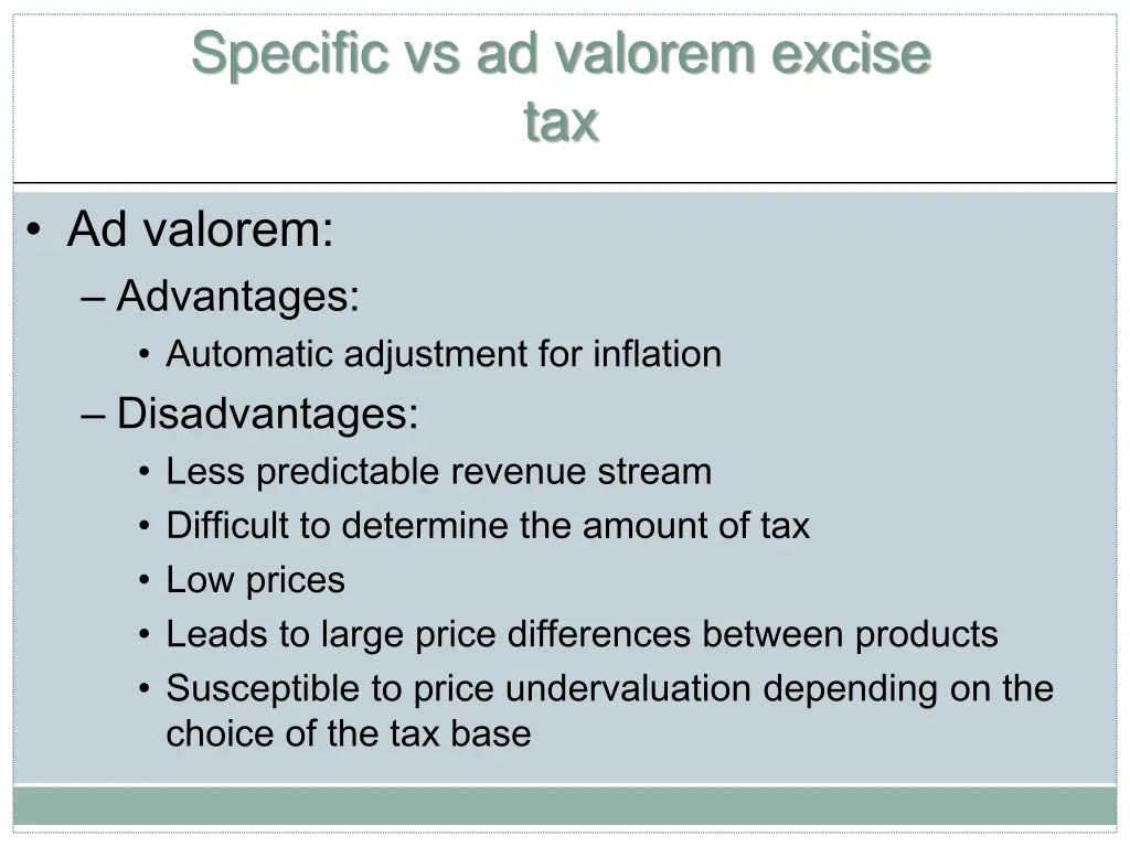 specific vs ad valorem excise tax 2