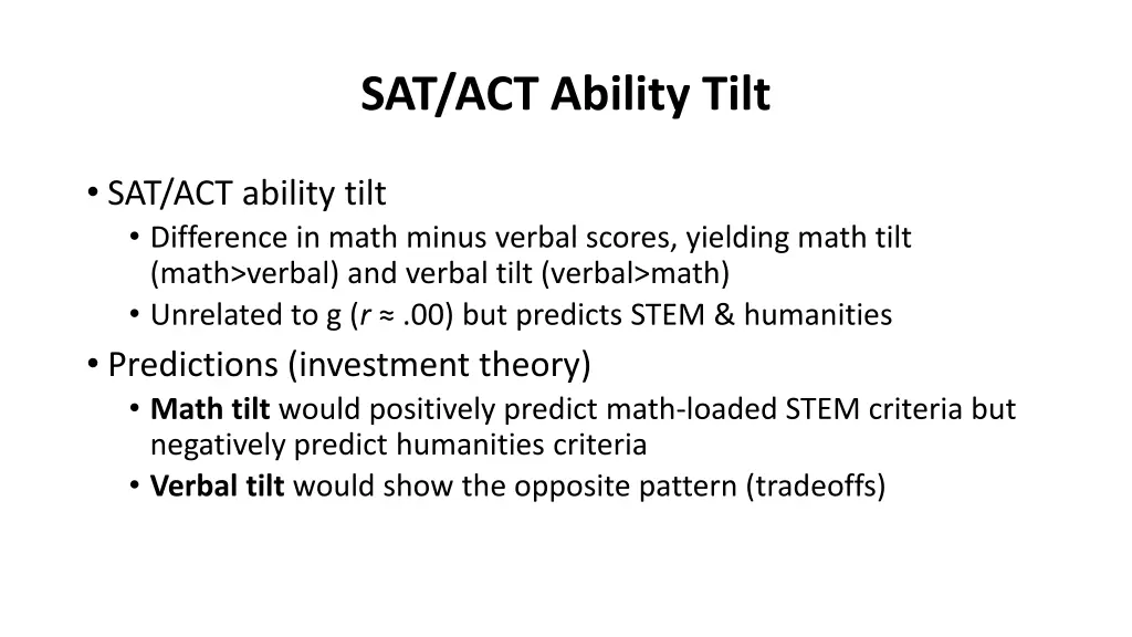 sat act ability tilt