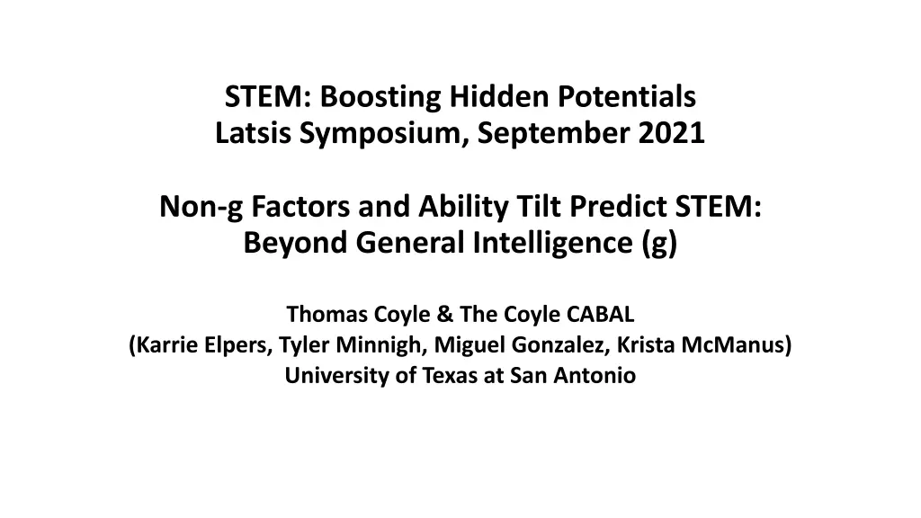 stem boosting hidden potentials latsis symposium
