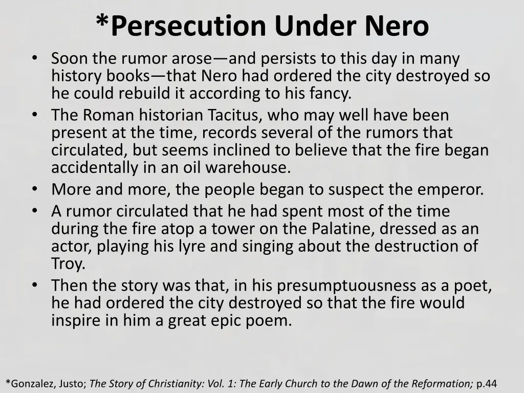 persecution under nero soon the rumor arose