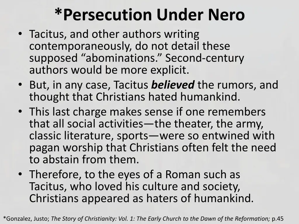 persecution under nero tacitus and other authors