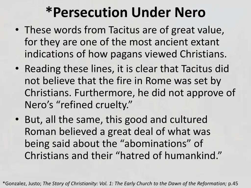 persecution under nero these words from tacitus