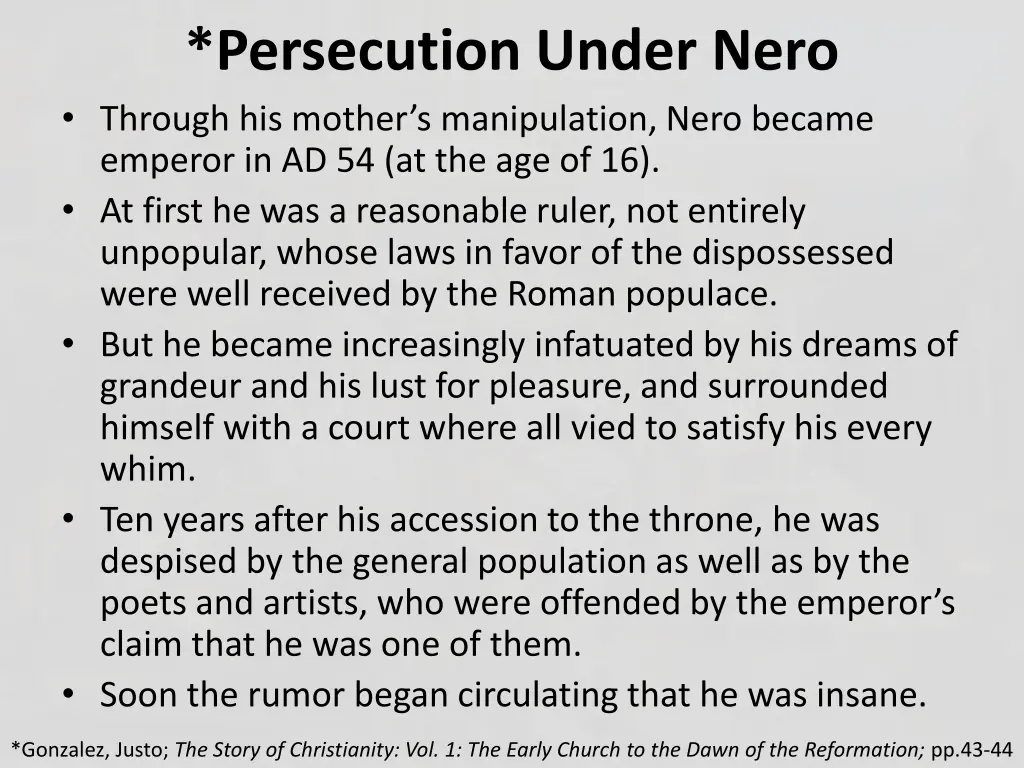 persecution under nero through his mother