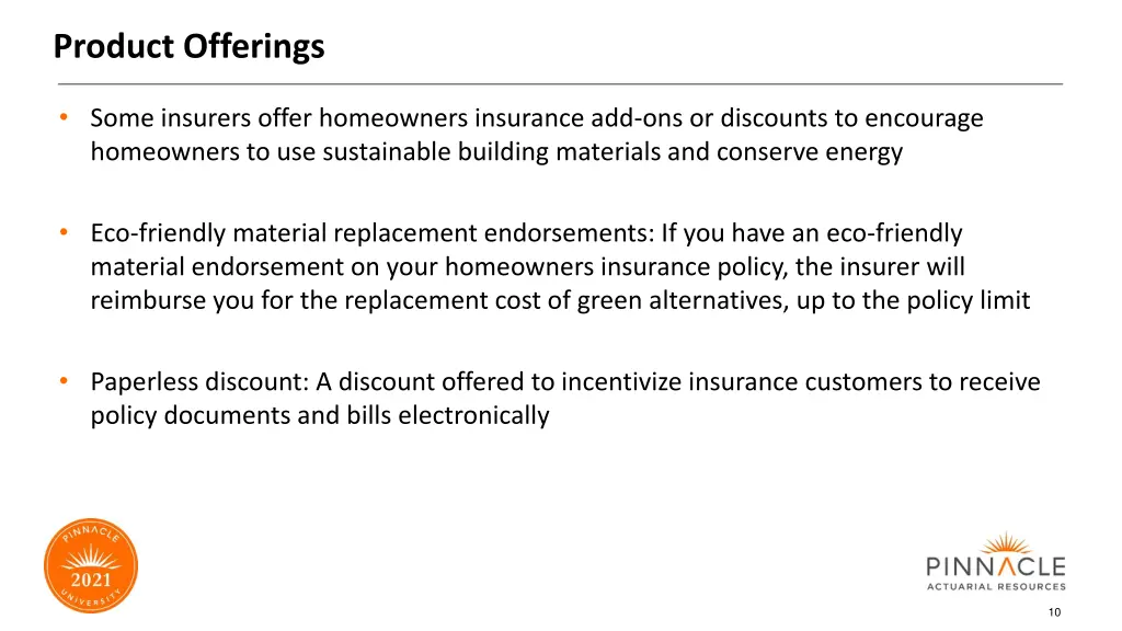 product offerings
