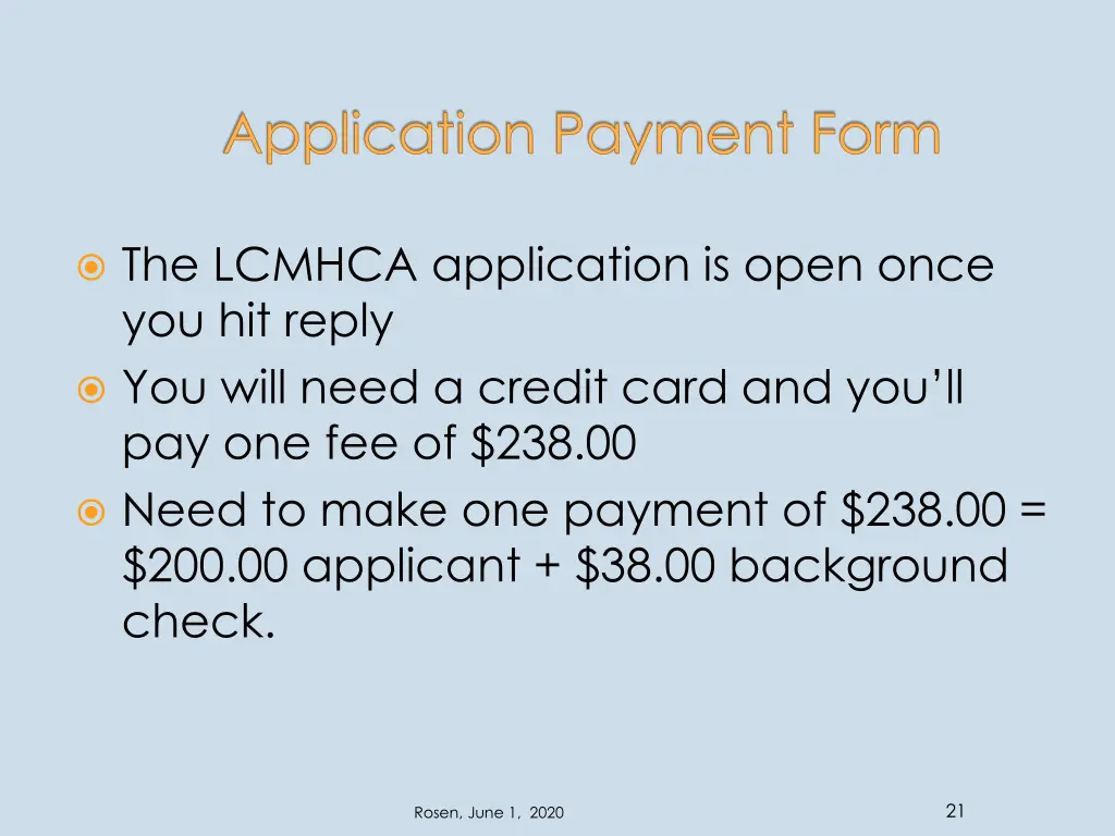application payment form