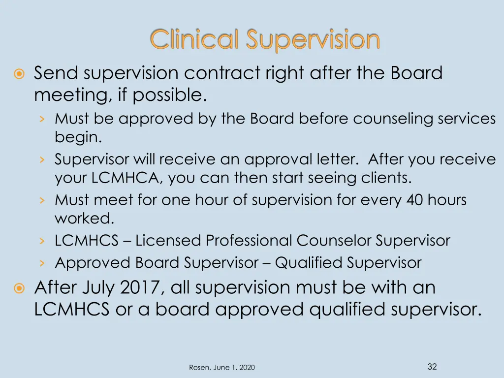 clinical supervision