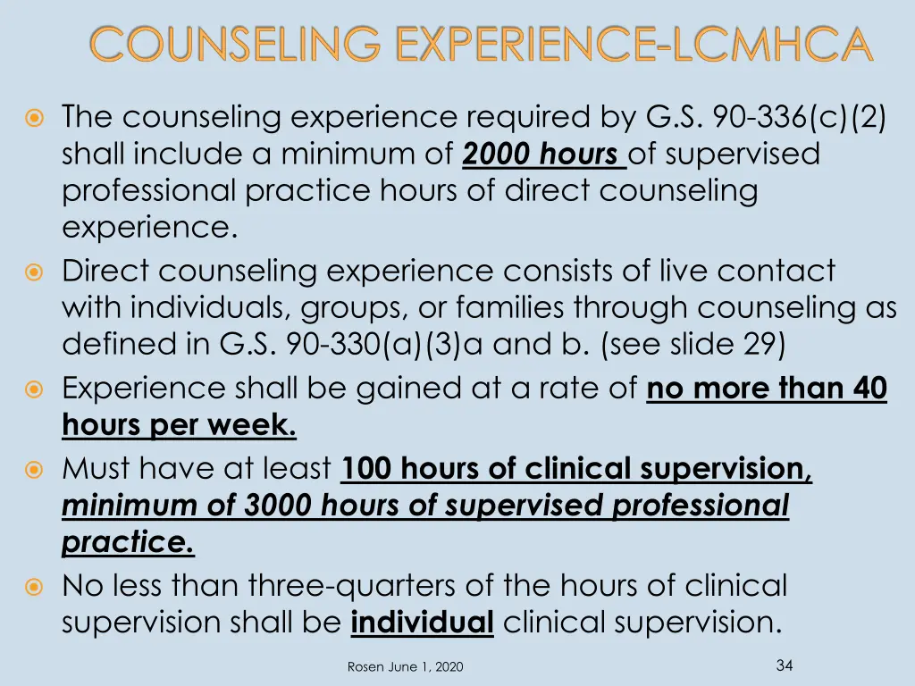 counseling experience lcmhca