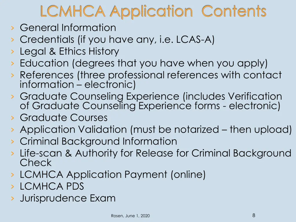 lcmhca application contents general information