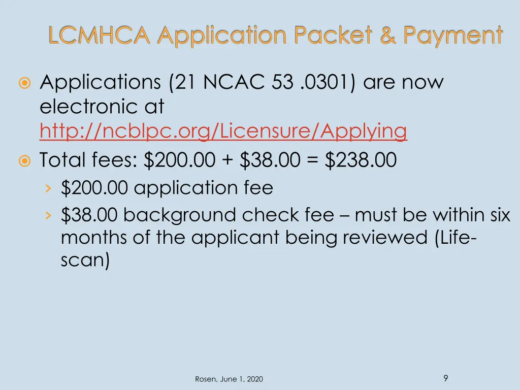 lcmhca application packet payment