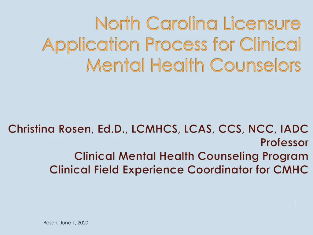 north carolina licensure application process