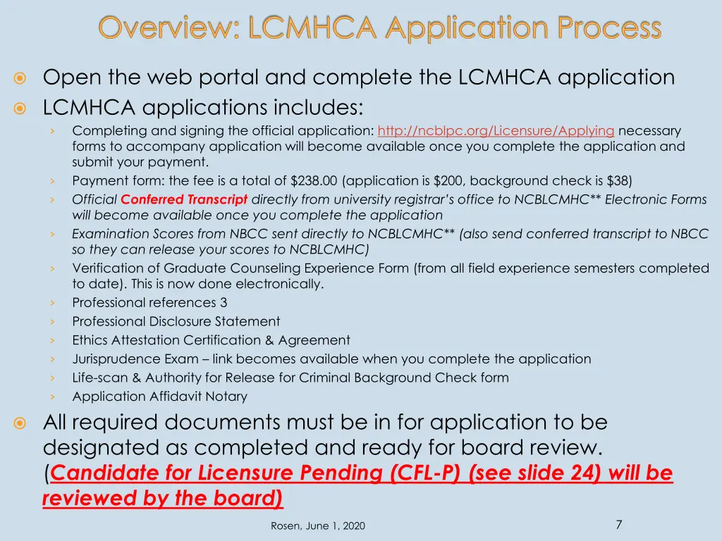 overview lcmhca application process