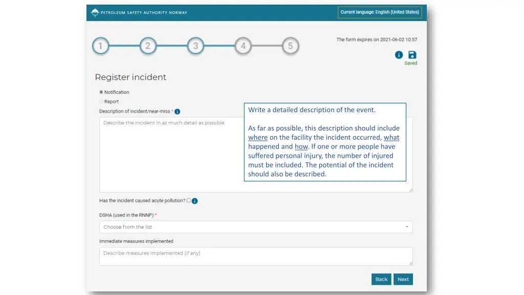 write a detailed description of the event