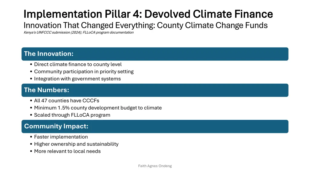 implementation pillar 4 devolved climate finance