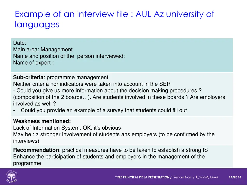 example of an interview file aul az university