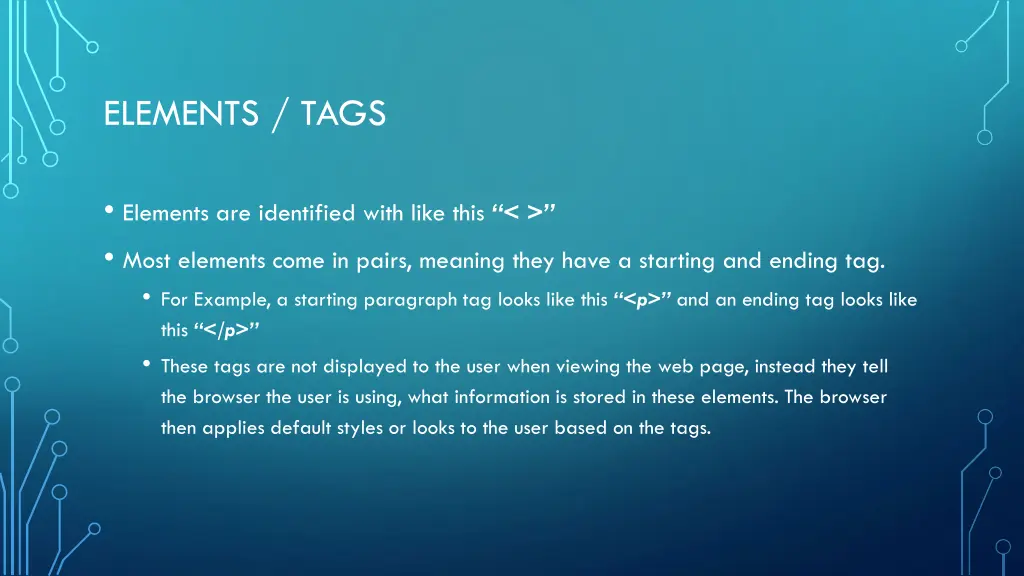 elements tags