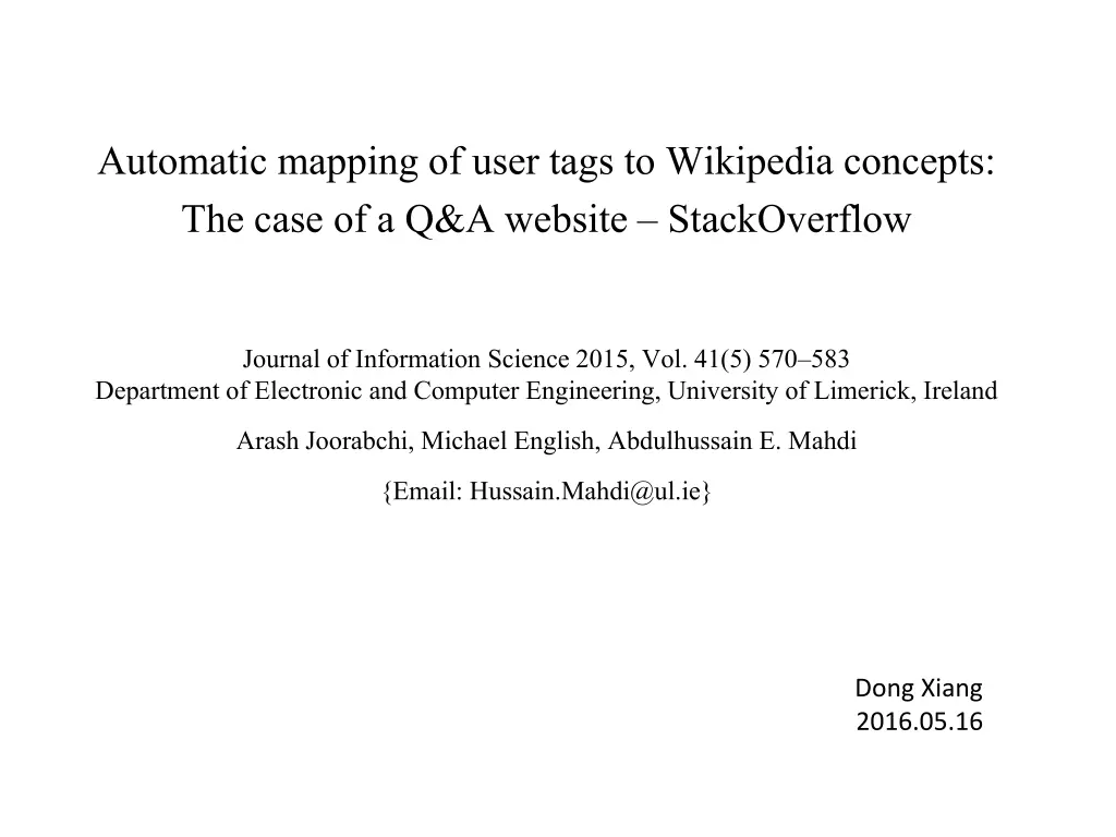 automatic mapping of user tags to wikipedia
