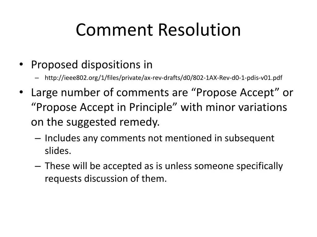 comment resolution