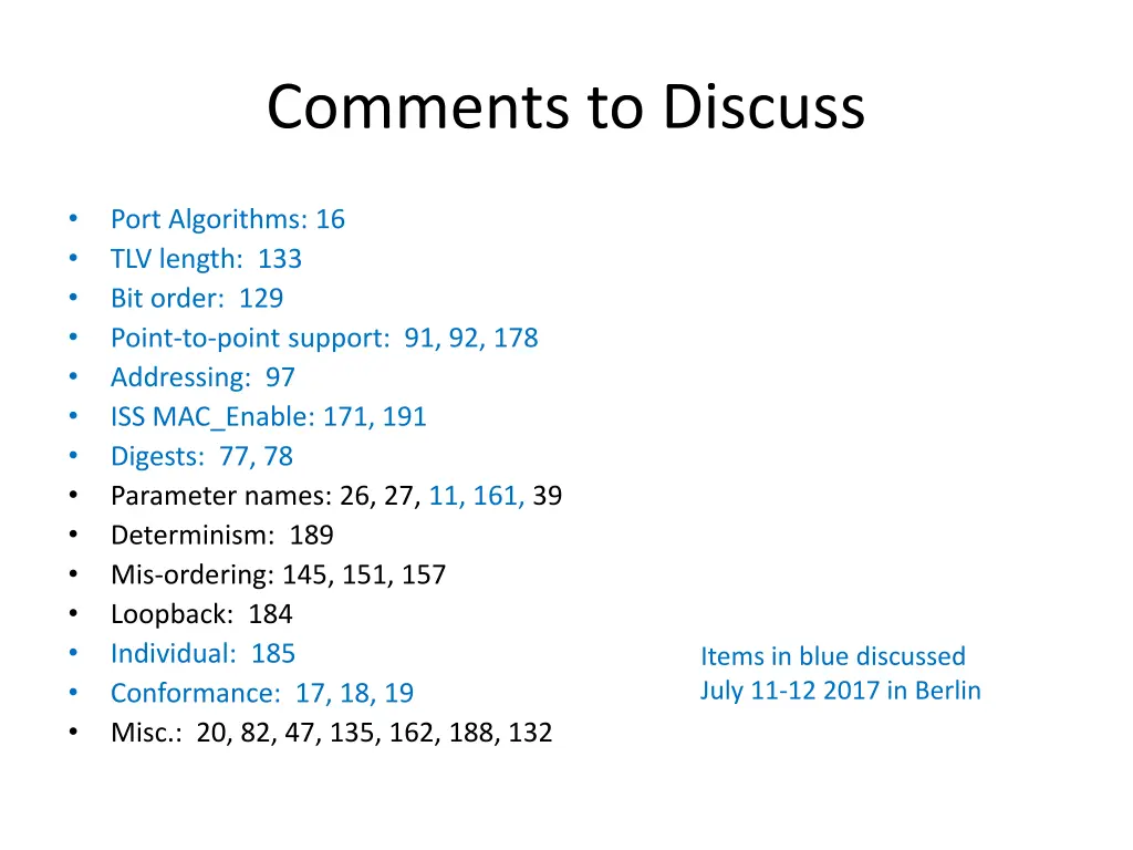comments to discuss