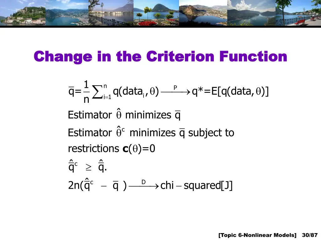 change in the criterion function change