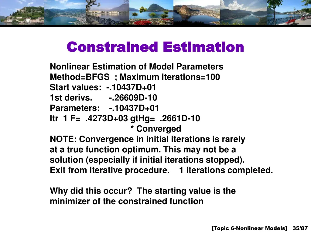 constrained estimation constrained estimation