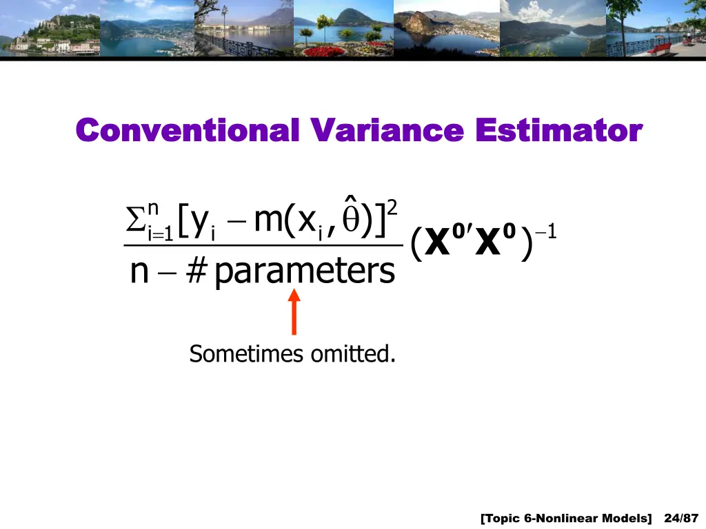 conventional variance estimator conventional
