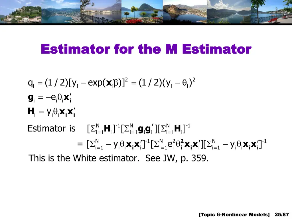 estimator for the m estimator estimator