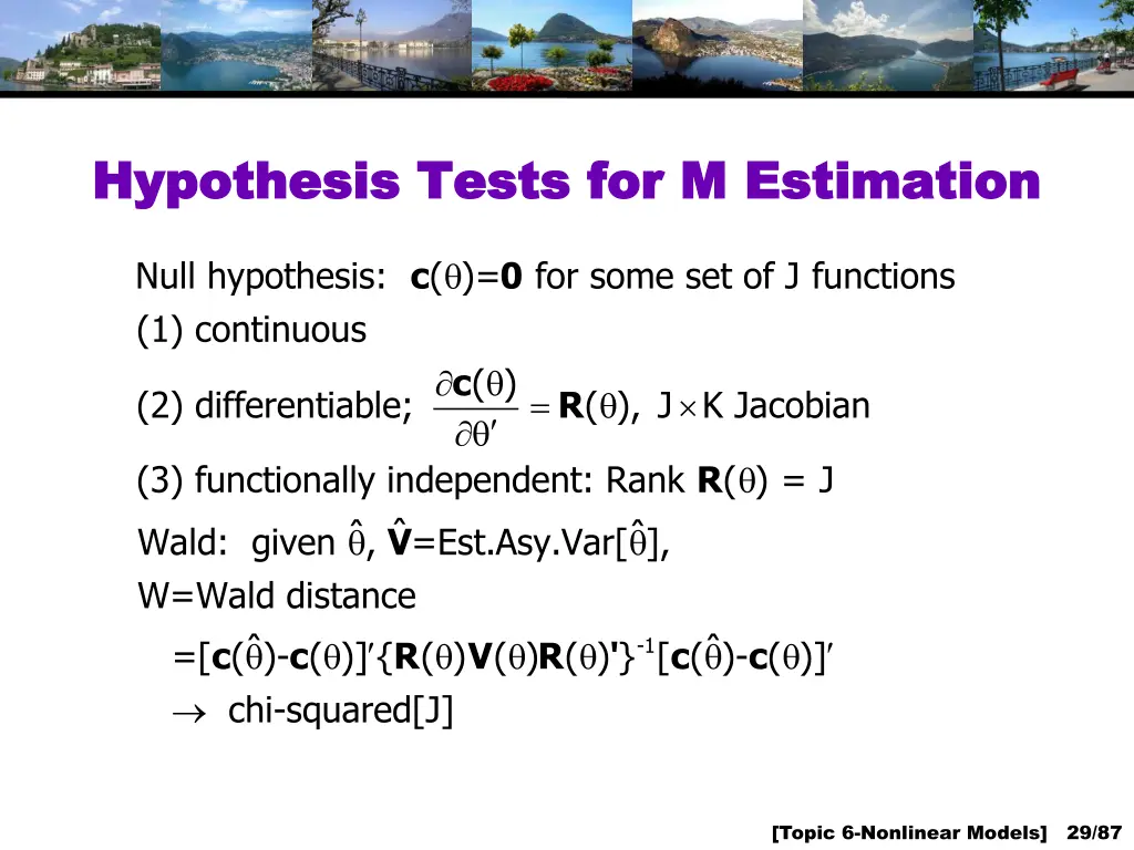 hypothesis tests for m estimation hypothesis