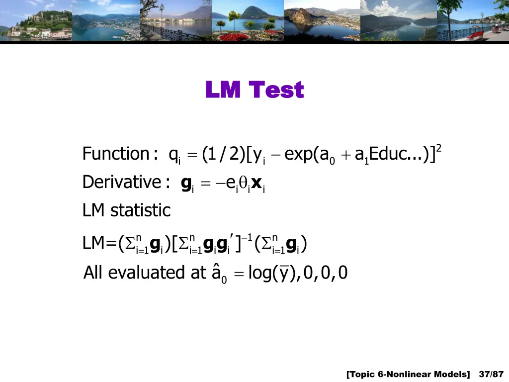lm test lm test