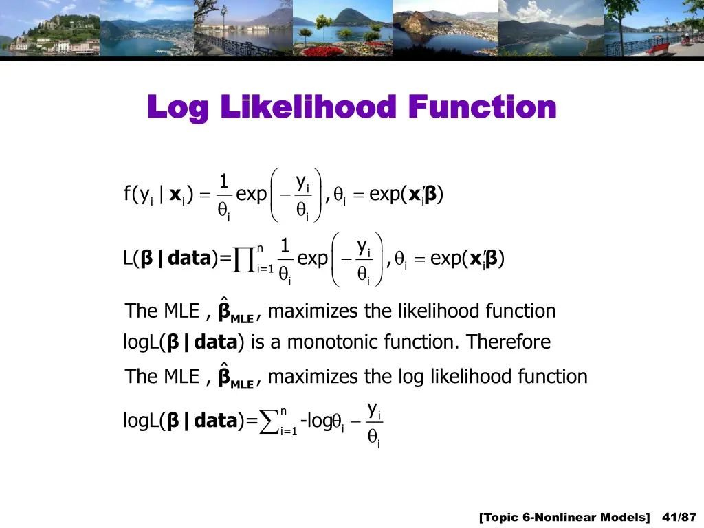 log likelihood function log likelihood function