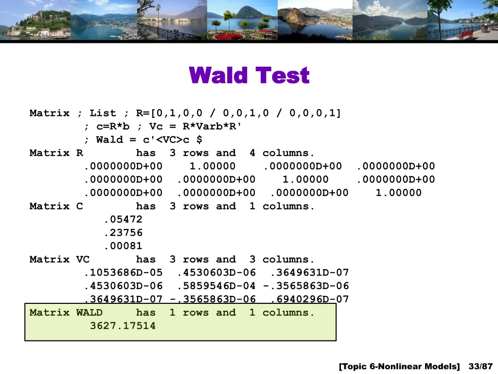 wald test wald test