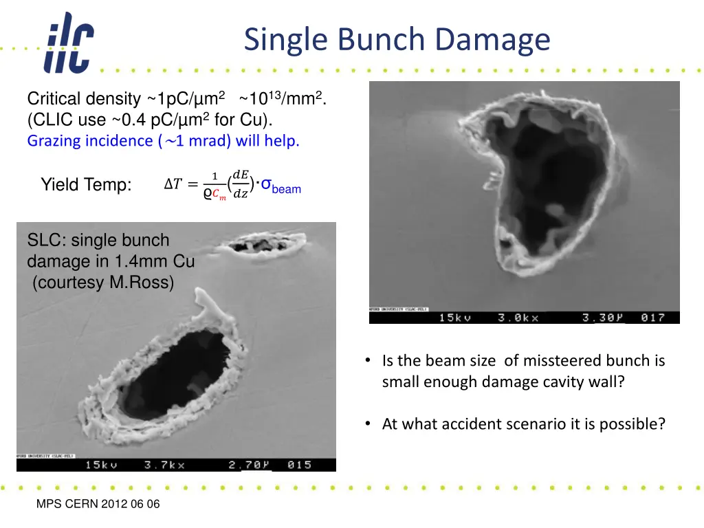 single bunch damage