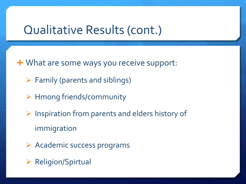 qualitative results cont