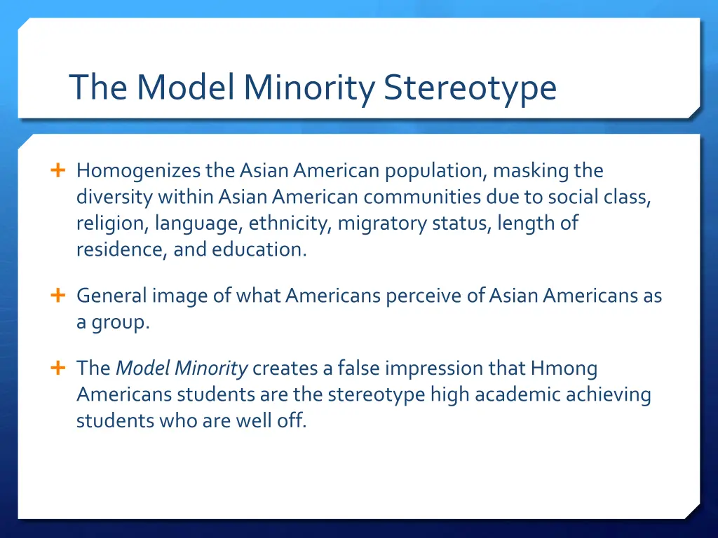 the model minority stereotype