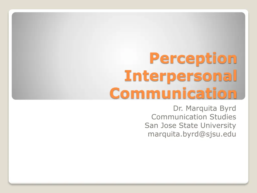 perception interpersonal communication