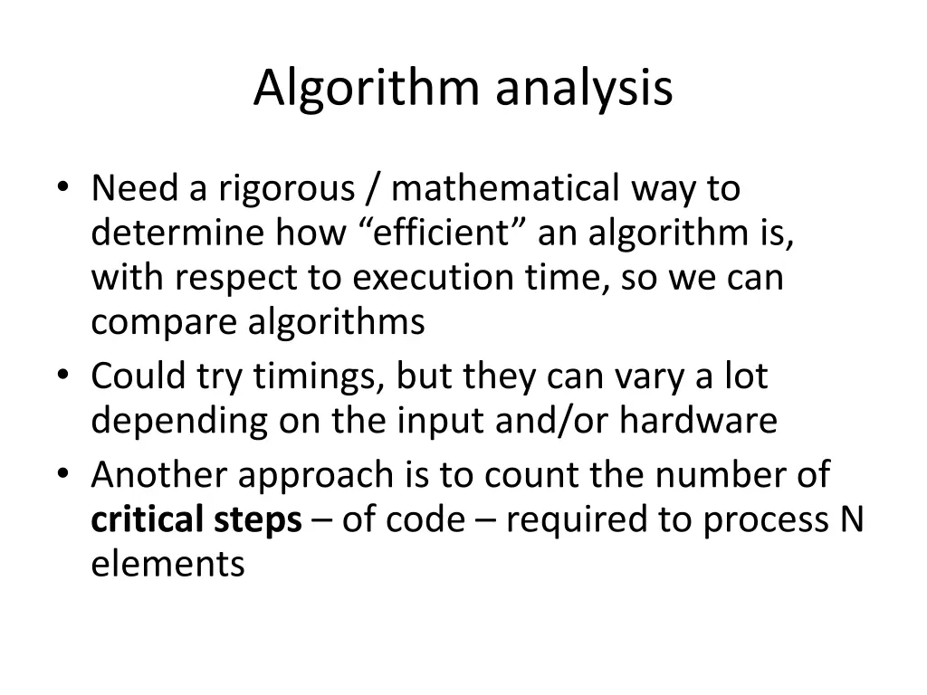 algorithm analysis
