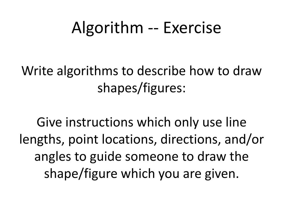 algorithm exercise