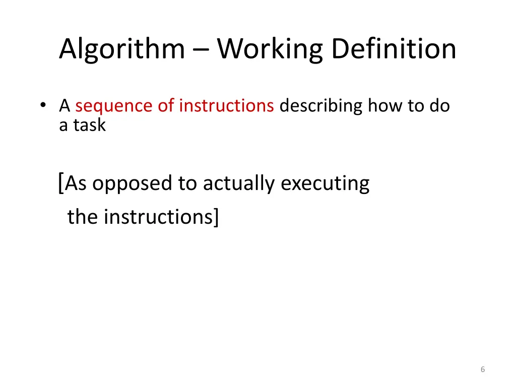 algorithm working definition