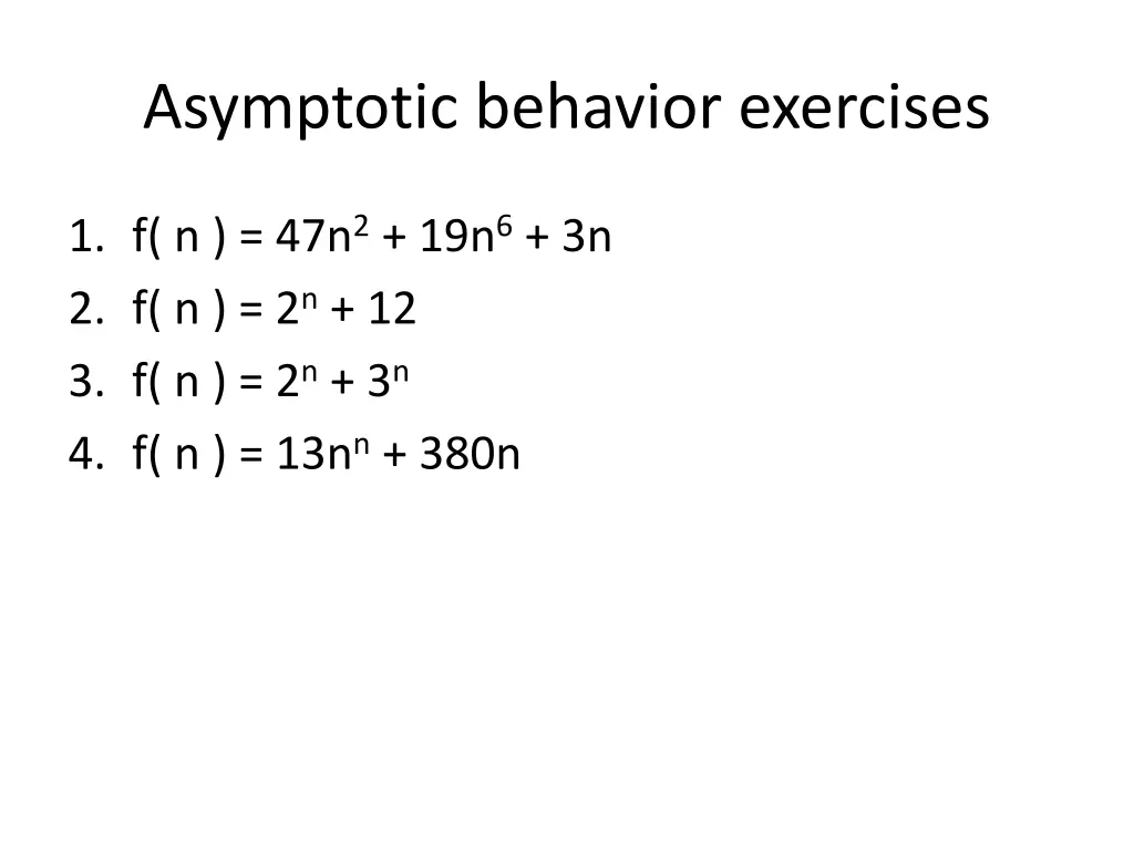 asymptotic behavior exercises