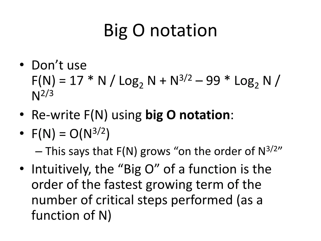 big o notation