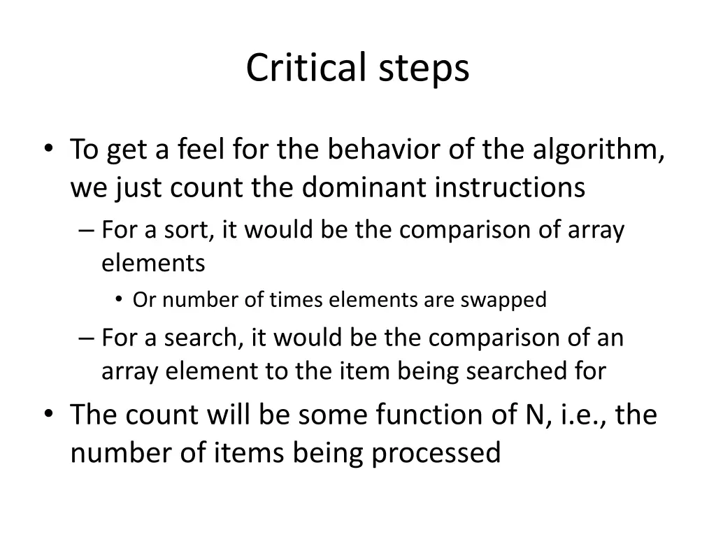 critical steps
