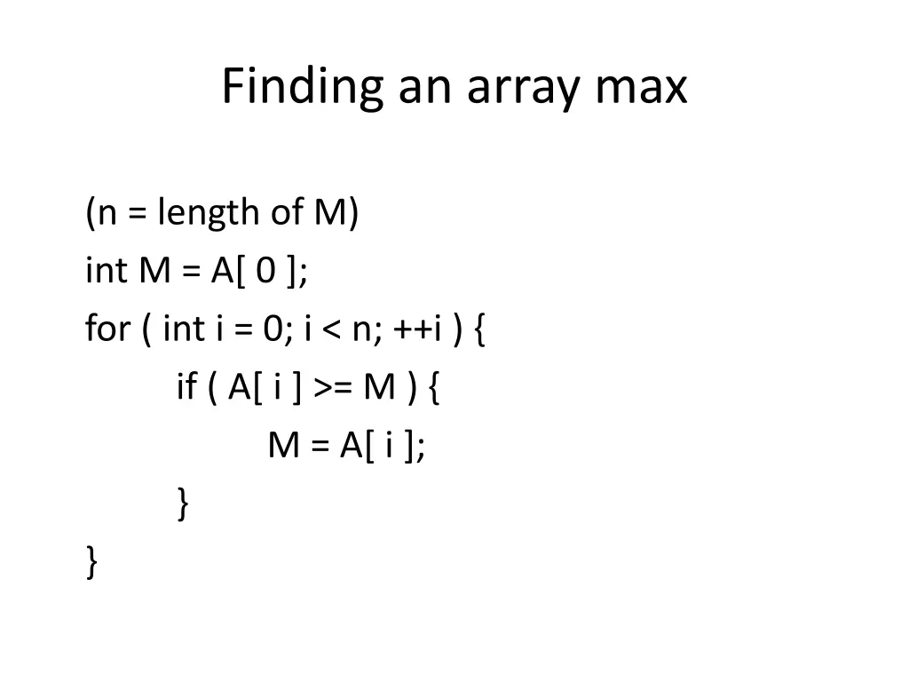 finding an array max