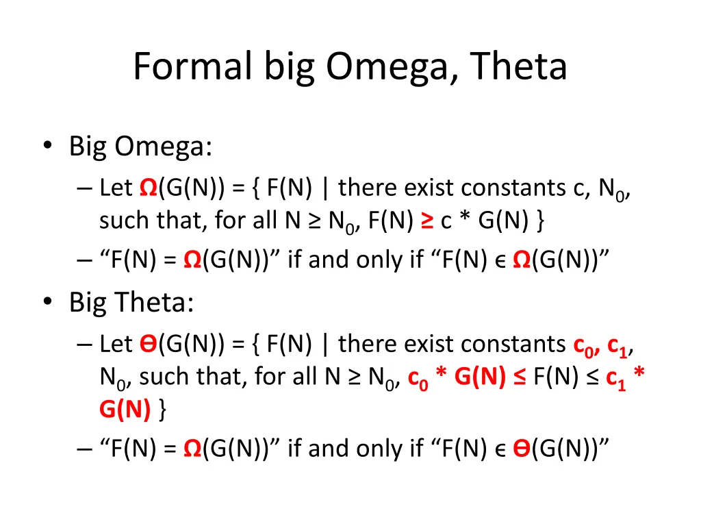 formal big omega theta