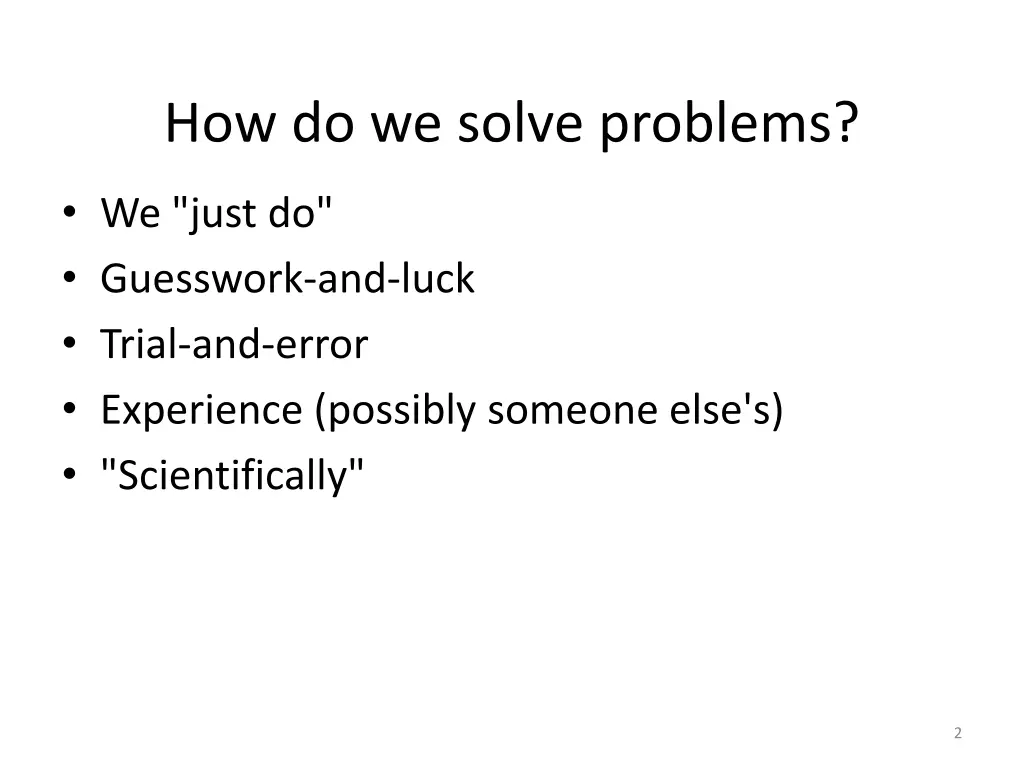 how do we solve problems