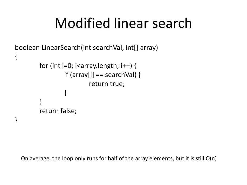 modified linear search