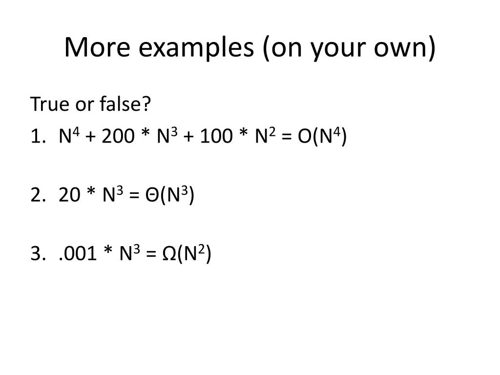more examples on your own